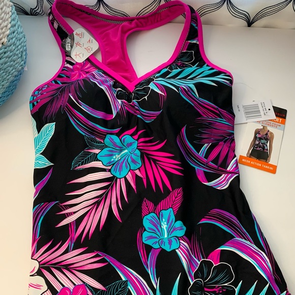 ZeroXposur Mesh Action floral Tankini XS, M - Picture 2 of 14